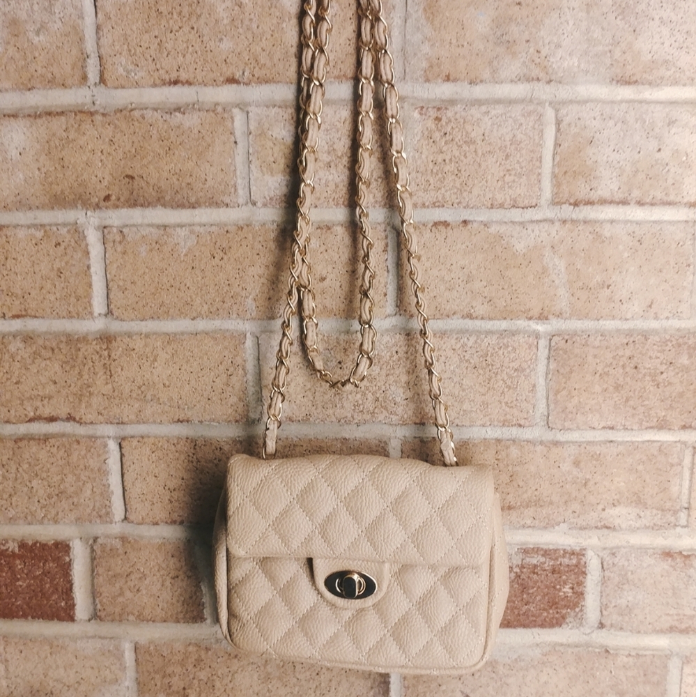 Cute Tan Mini Purse Long Strap Like New